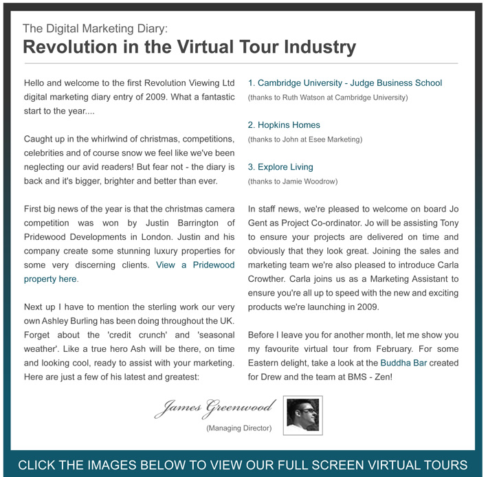 The Digital Marketing Diary: 360 Virtual Tours - Revolution in the Virtual Tour Industry